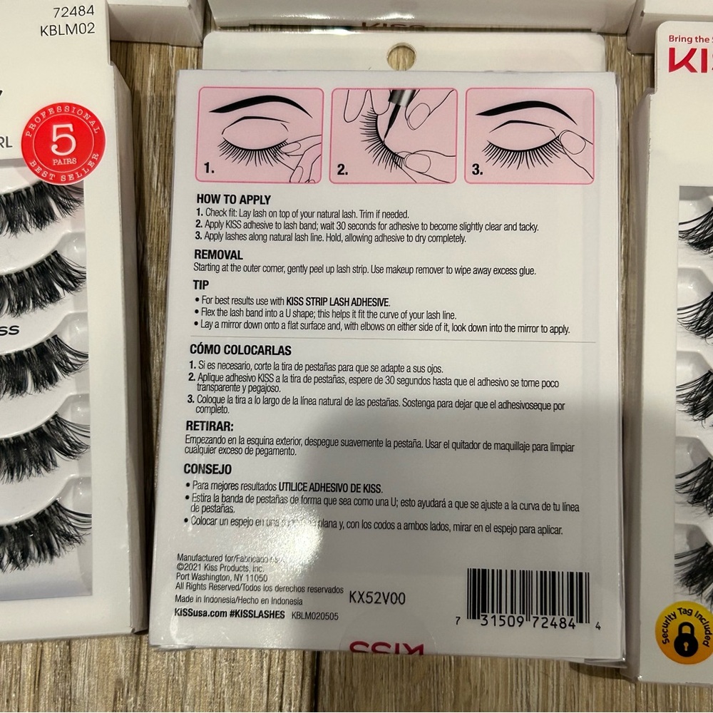 Kiss So Wispy Pompadour False Lashes 16mm 5 Pair Set - Pack of 15 (KBLM02) - Picture 4 of 4